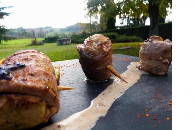 Aiguillettes de canard au foie gras et à la moutarde de Gascogne