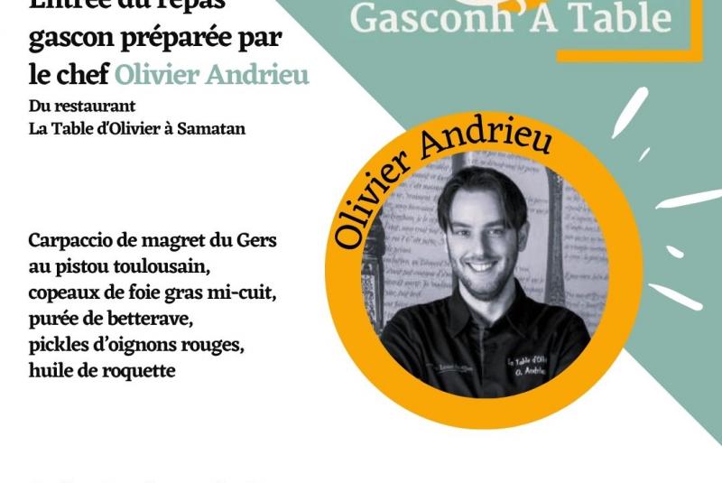 Repas Gasconh'A Table - Entrée d'Olivier Andrieu du restaurant la Table d'Olivier