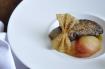 Foie gras de canard du Gers rôti, pêches pochées au floc de Gascogne blanc